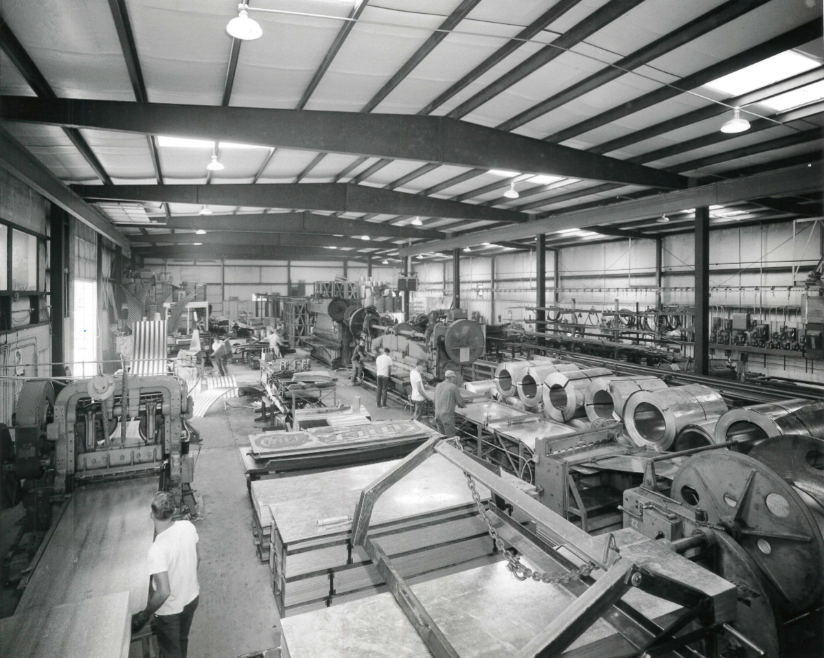 Chief Agri manufacturing Chief Agri in the early days of manufacturing grain storage equipment.