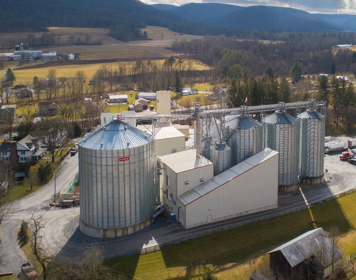 Using a Grain Bin Bushel Capacity Calculator A large commercial grain bin system by Chief Agri.