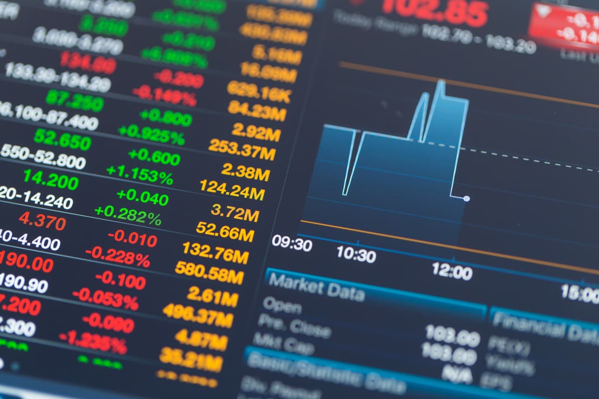 An app showing market activity.
