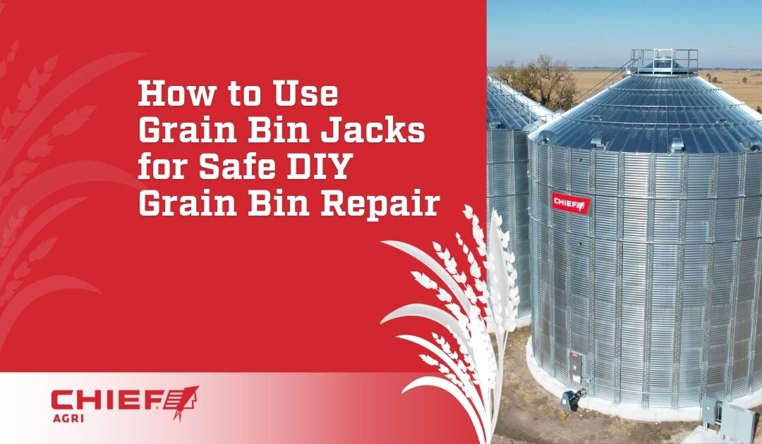 A large Chief Agri grain bin. Thumbnail image for How to Use Grain Bin Jacks for Safe DIY Grain Bin Repair.