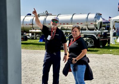 Chief Agri employees visiting The All American Farm lot during Husker Harvest Days 2025.