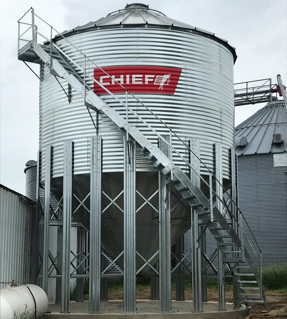 A Chief Agri grain hopper bin.