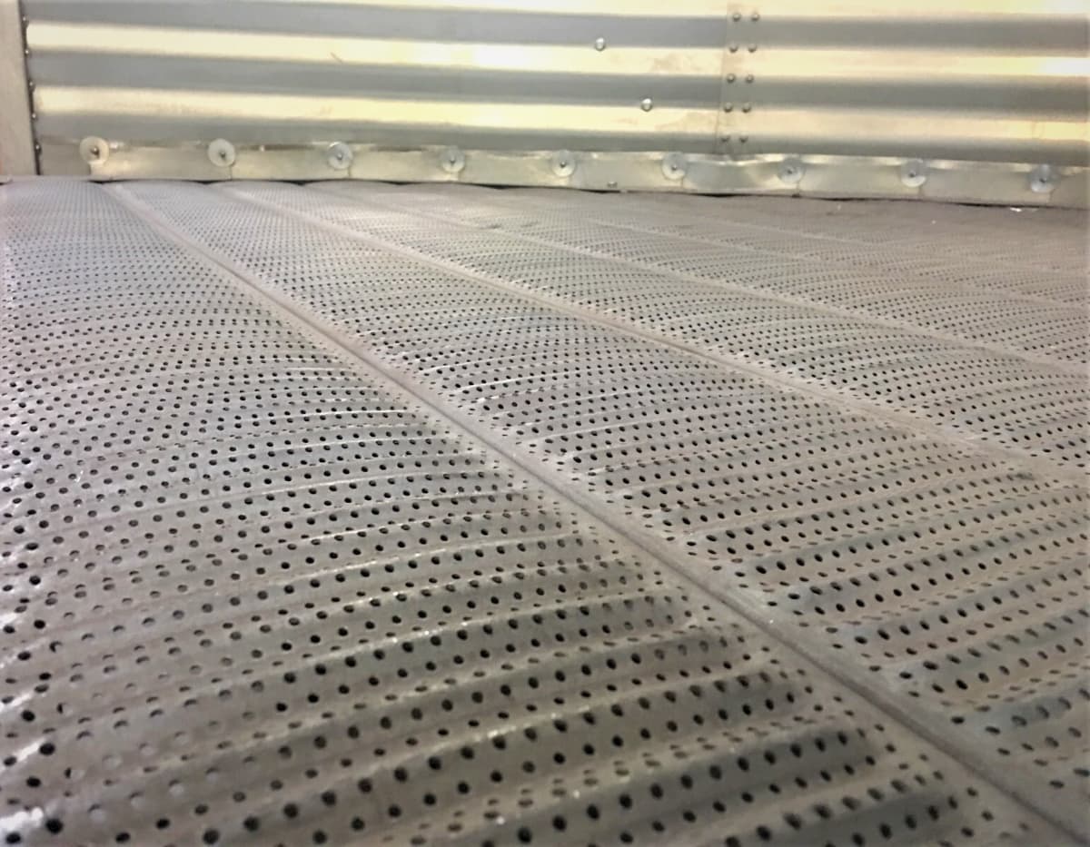 Closeup of full floor for grain bin.
