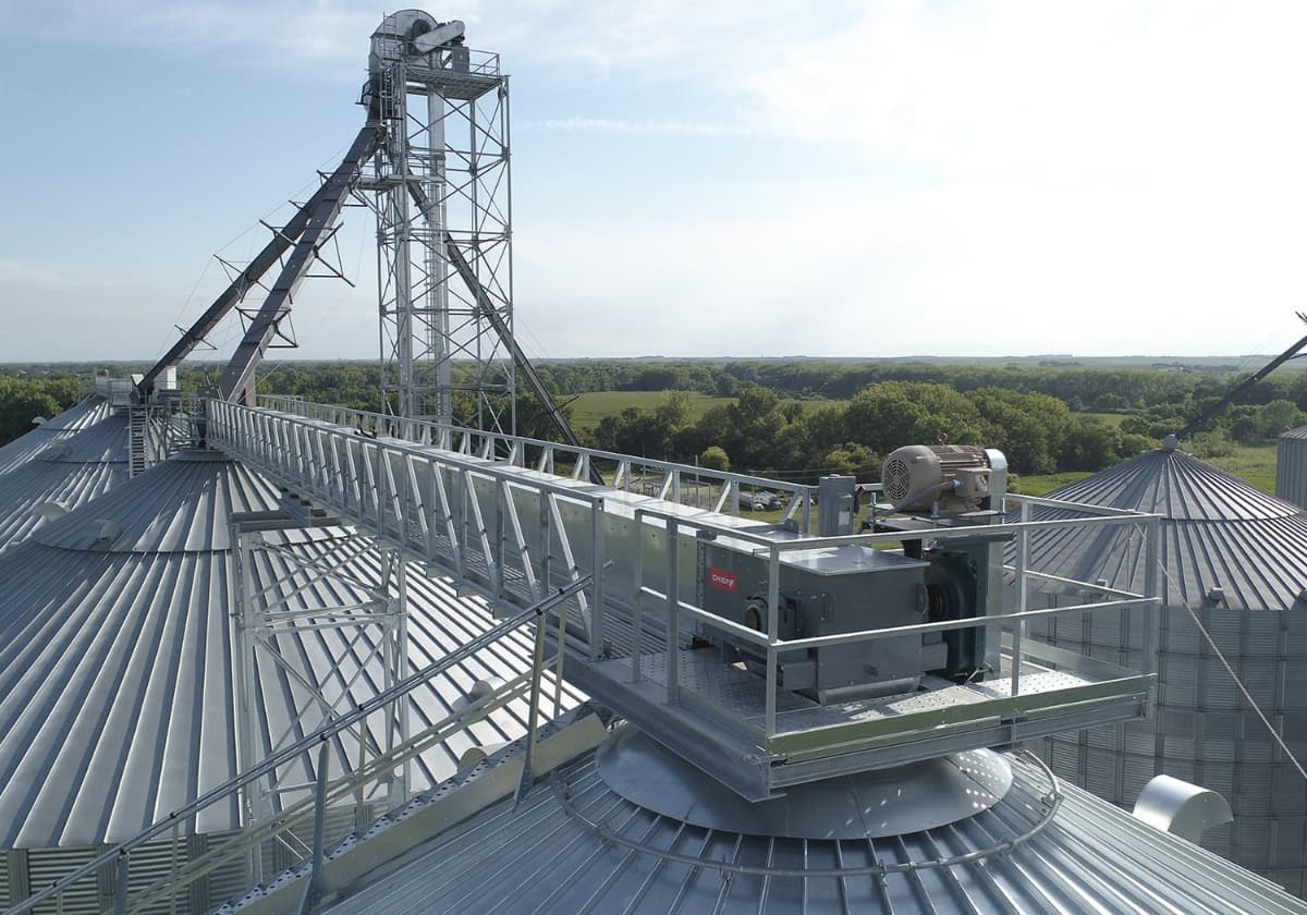 A Chief Agri conveyor and catwalk system.