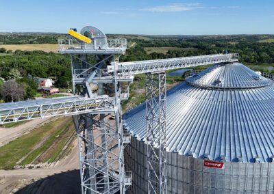 Chief Agri grain elevator, tower, and storage bin.