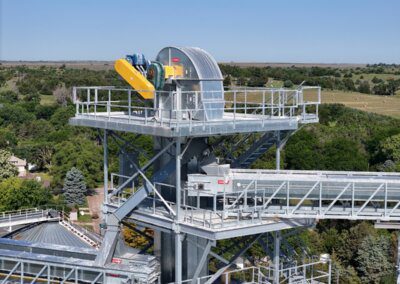 Closeup of Chief Agri grain elevator.