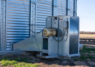 Back of grain bin fan