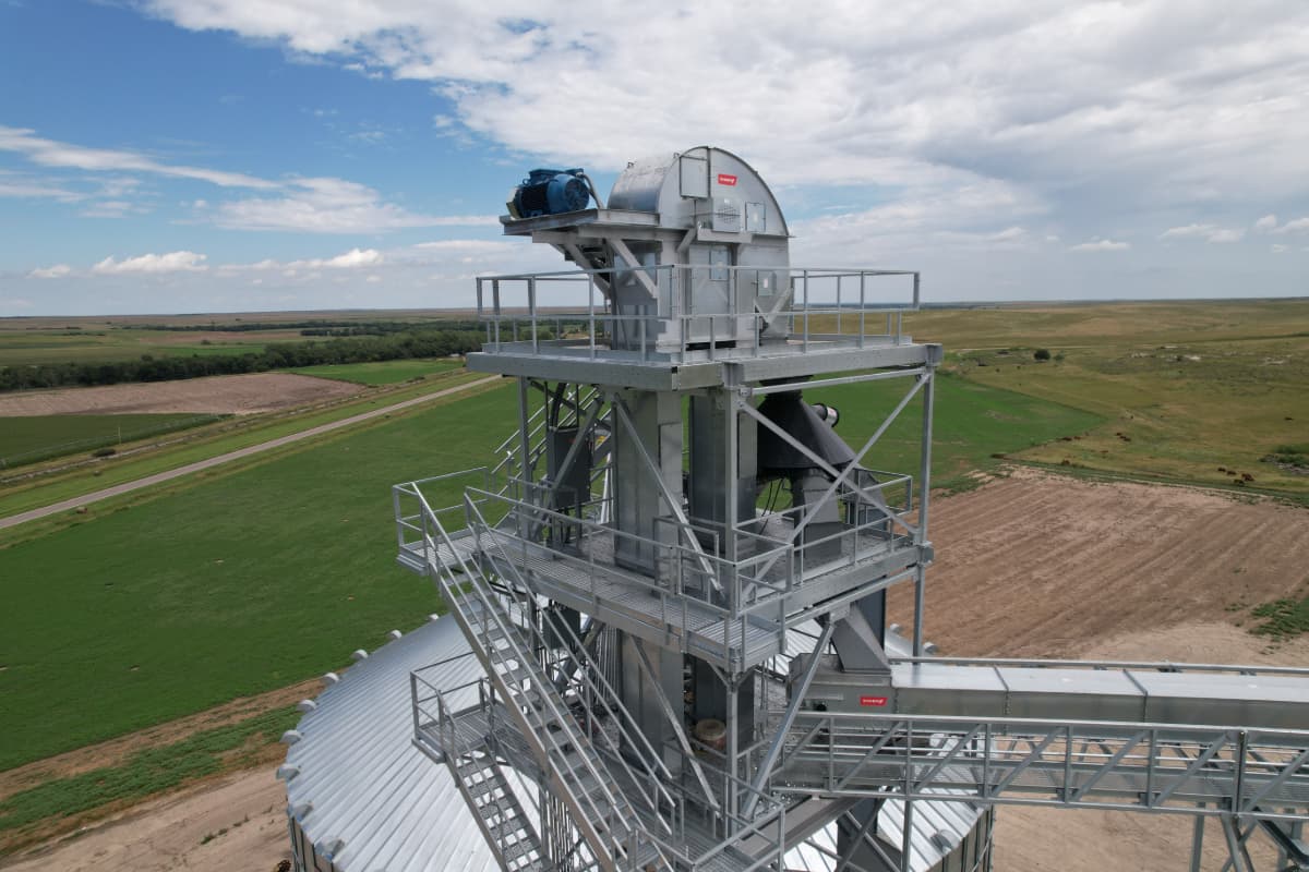 View of a Chief Agri grain elevator.
